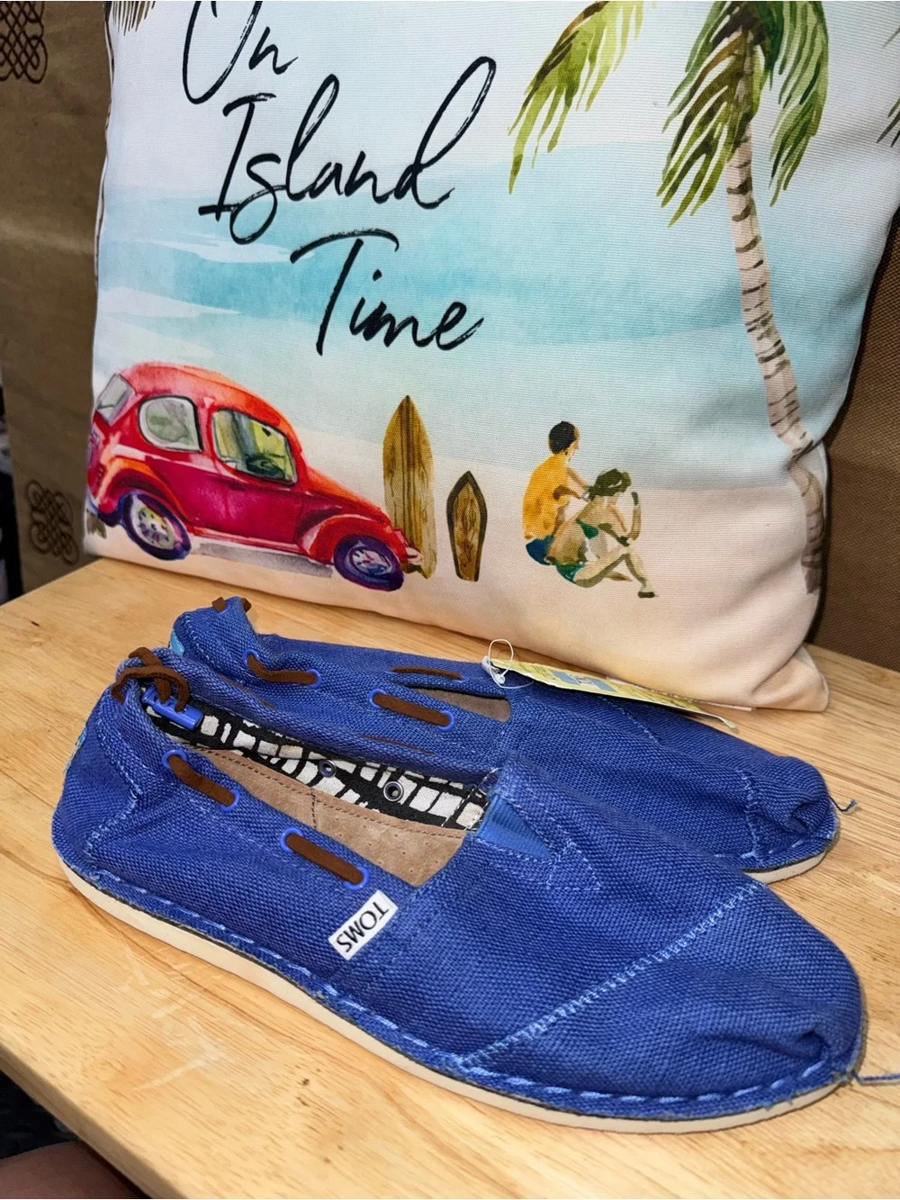 TOMS NWT! Women'S Blue Burlap Bimini Shoes Size 8.5